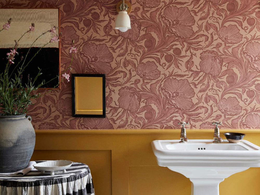 Little Greene Behang National Trust Papers III Poppy Trail - Masquerade