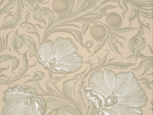 Little Greene Behang National Trust Papers III Poppy Trail - Portland Stone