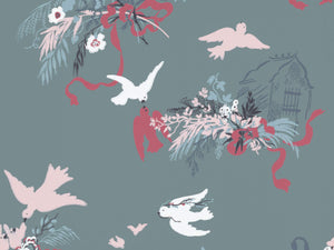 Little Greene Behang National Trust Papers III Volieres - Etruria