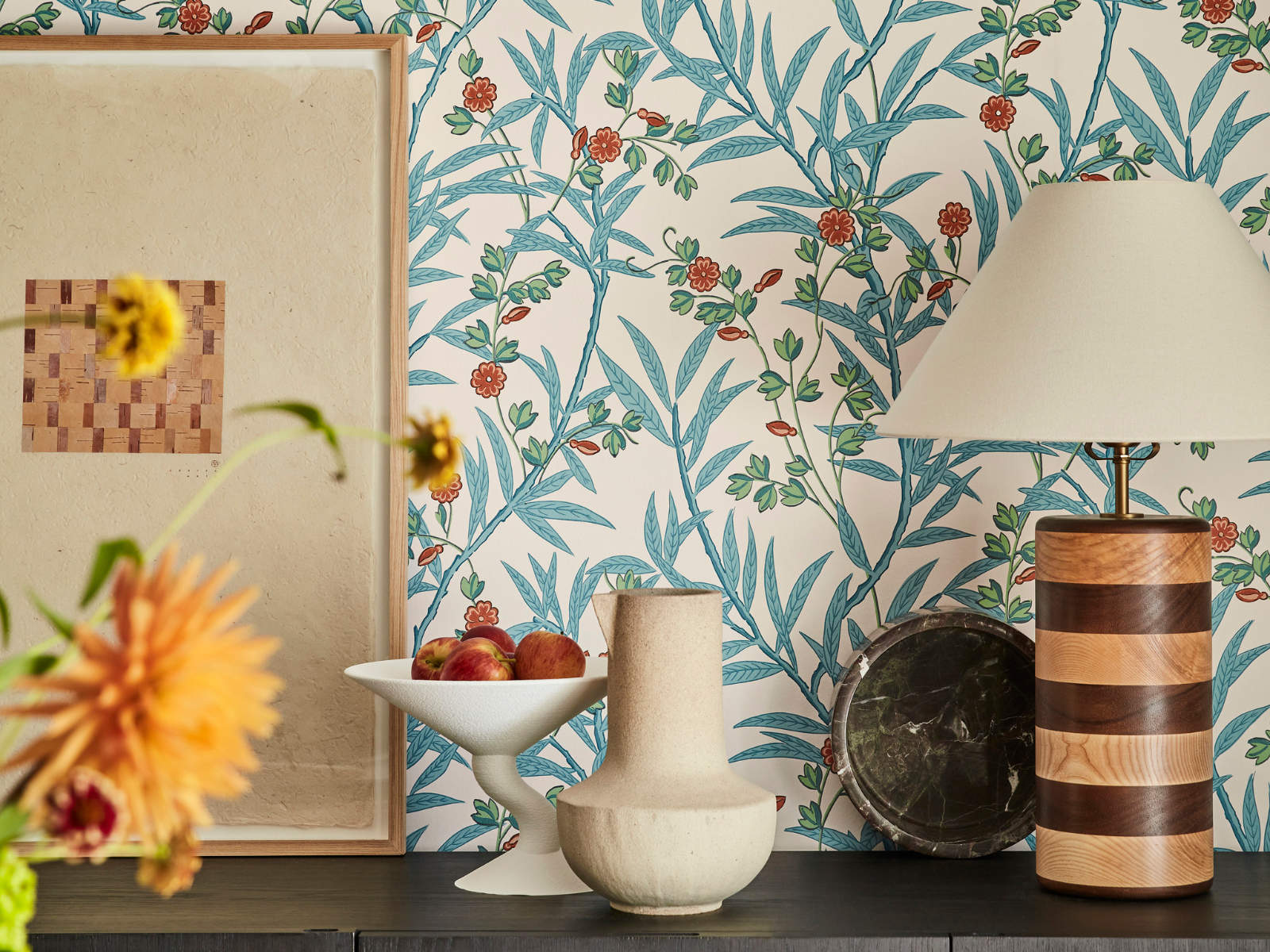 Little Greene National Trust Papers IV Bamboo Floral - Heat