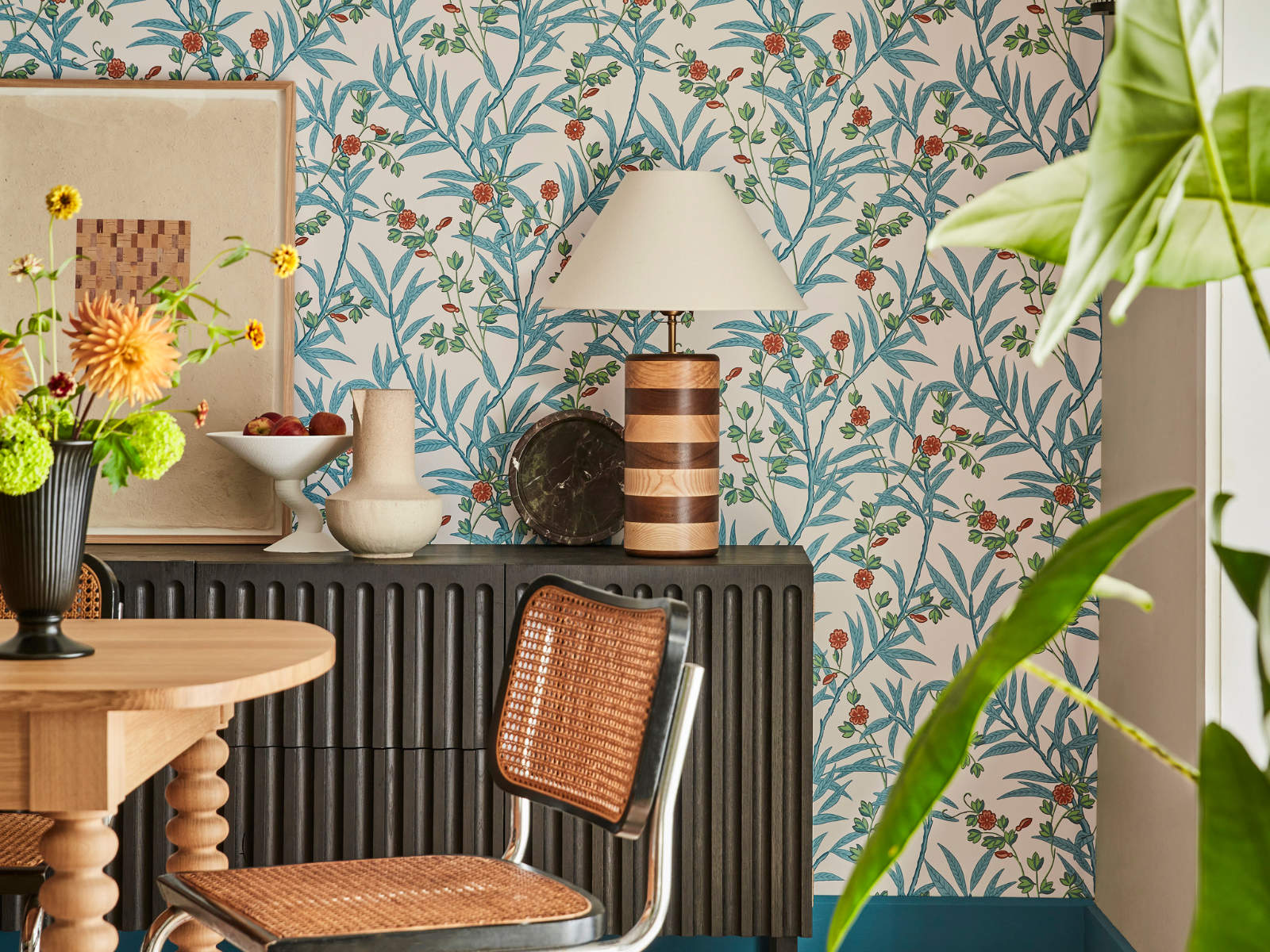 Little Greene National Trust Papers IV Bamboo Floral - Heat