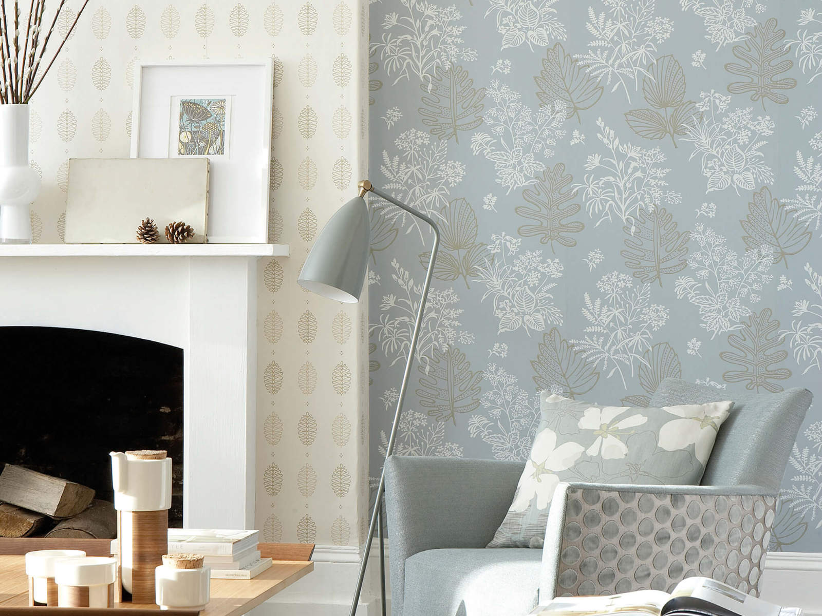 Little Greene Behang 20th Century Papers Norcombe - Welkin