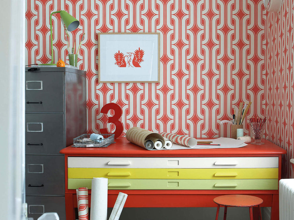 Little Greene Behang 20th Century Papers Lavaliers - Atomic