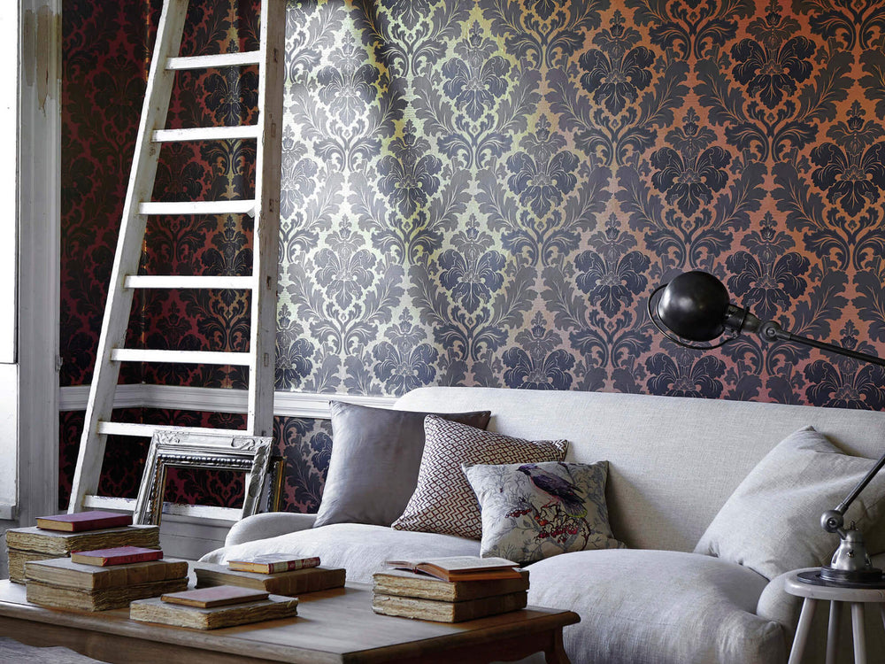 Little Greene Behang Revolution Papers Bonaparte  - Red Gold