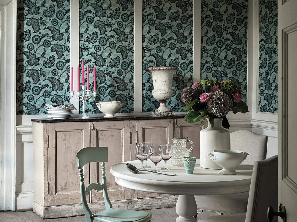 Little Greene Behang Revolution Papers Piccadilly  - Mock Green
