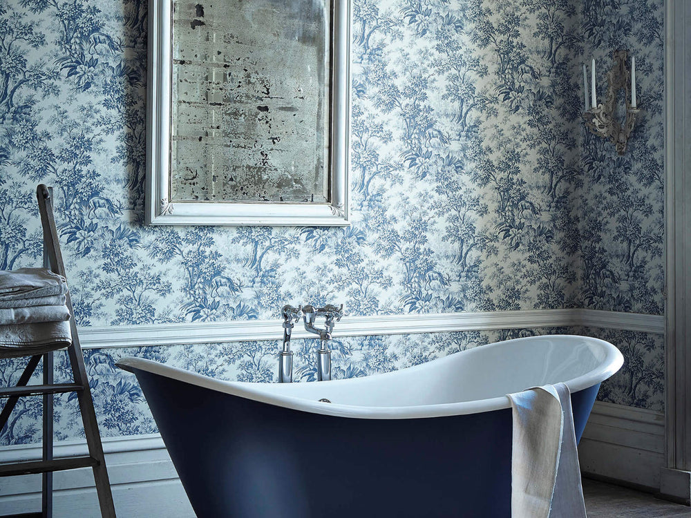 Little Greene Behang Revolution Papers Stag Toile  - Juniper