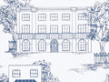 Little Greene Behang 20th Century Papers Hampstead - Mid Blue