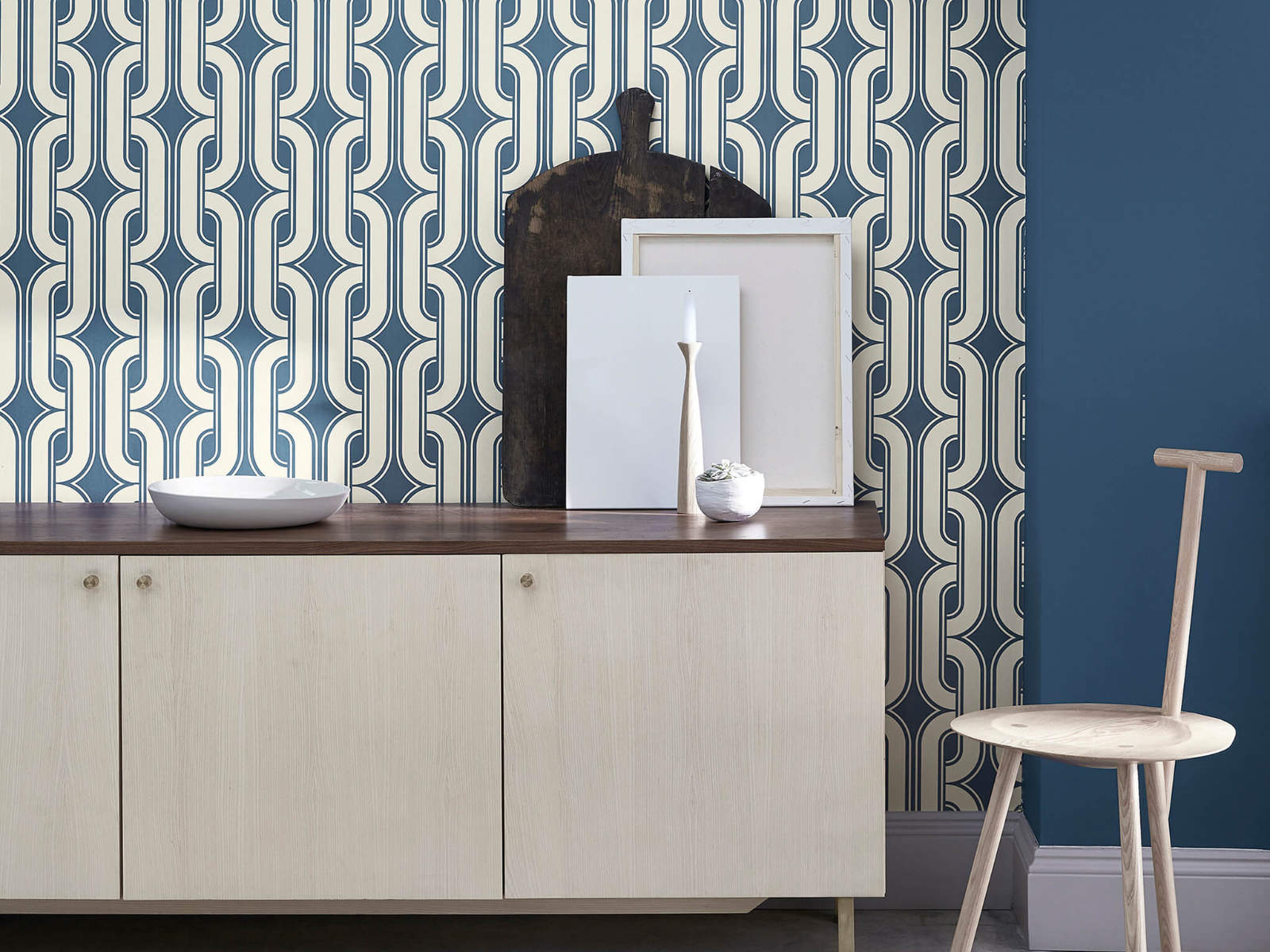 Little Greene Behang 20th Century Papers Lavaliers - Low Wave