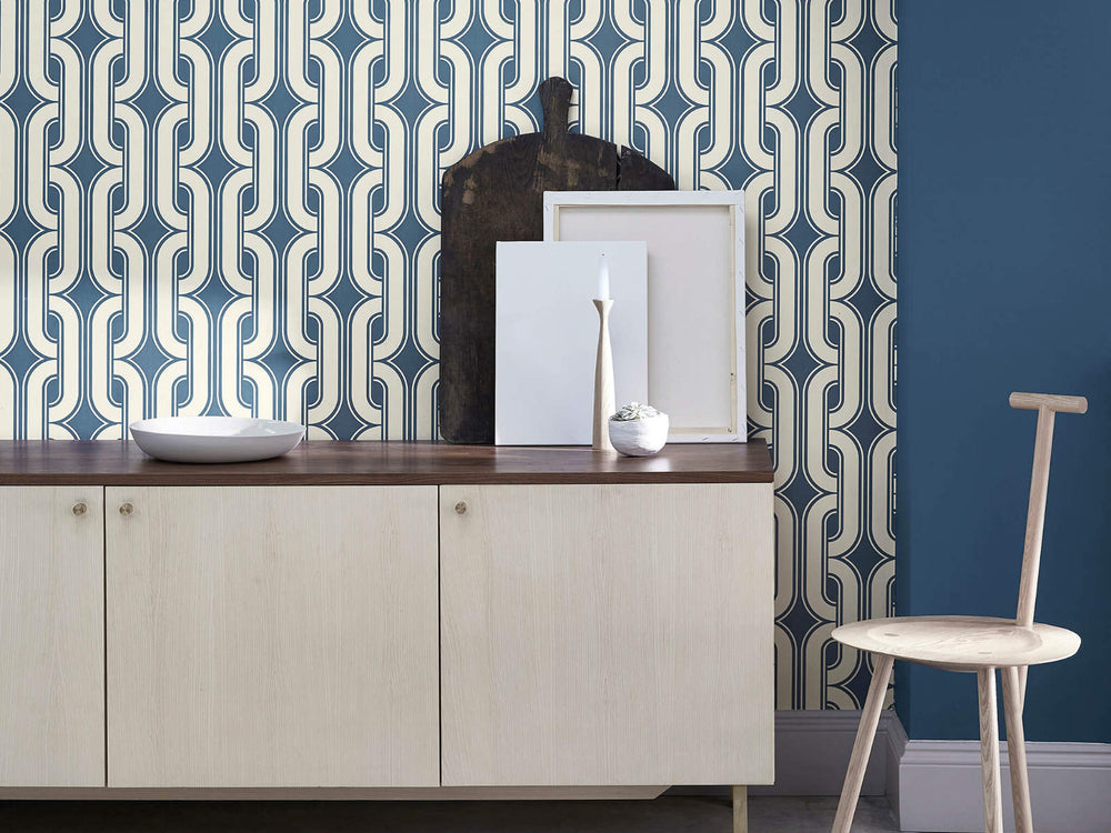 Little Greene Behang 20th Century Papers Lavaliers - Low Wave
