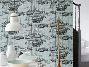 Little Greene Behang 20th Century Papers Zingara - Cerulean Sea