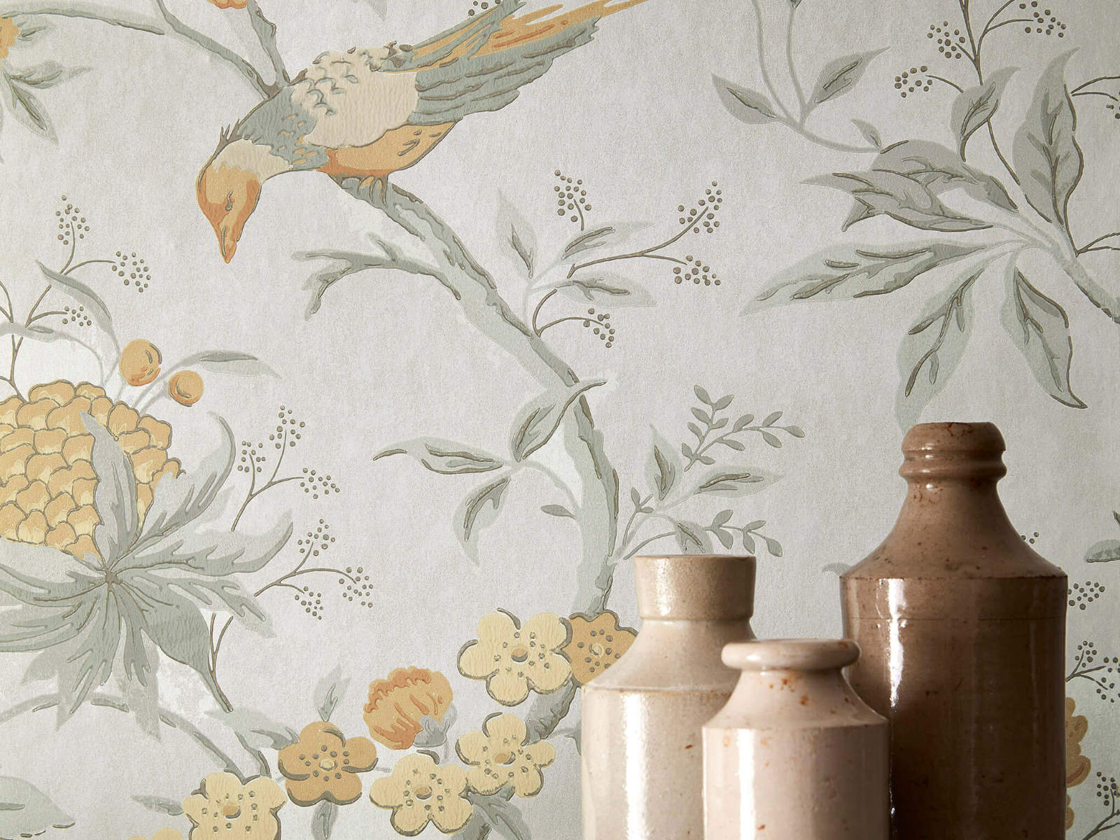 Little Greene Behang Archive Trails II Brooke House - Cinder