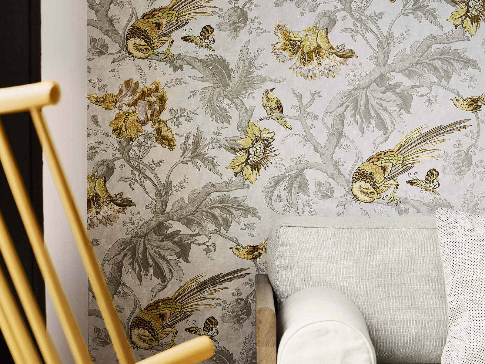 Little Greene Behang Archive Trails II Crowe Hall Lane - Gilt