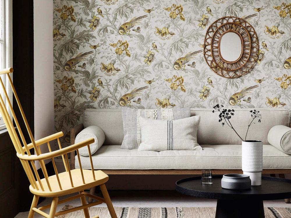 Little Greene Behang Archive Trails II Crowe Hall Lane - Gilt
