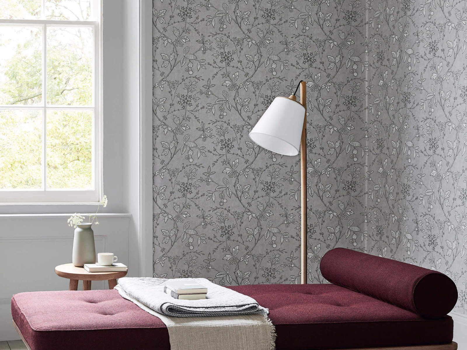 Little Greene Behang Archive Trails II Wrest Trail - Lead