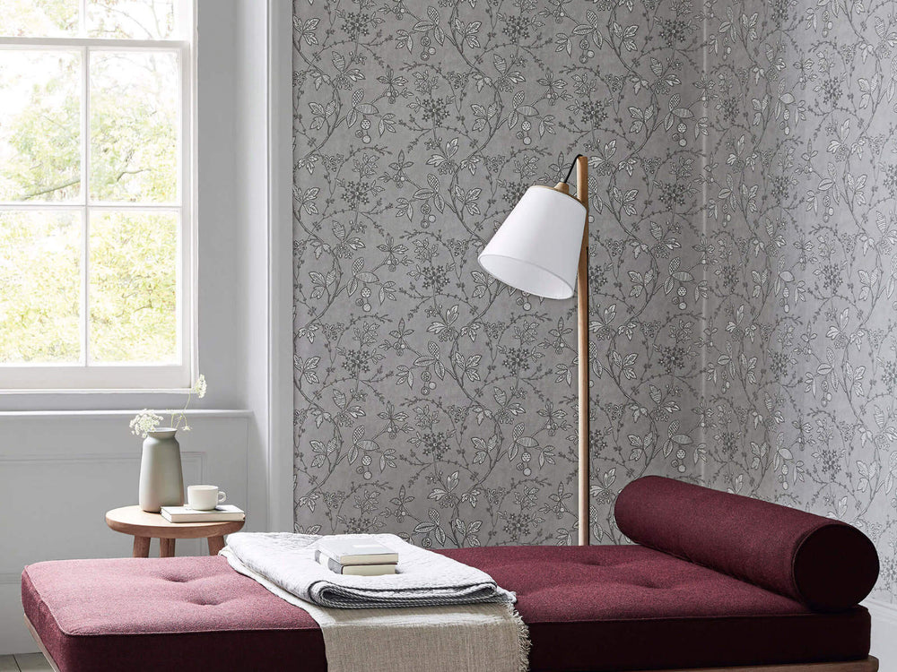 Little Greene Behang Archive Trails II Wrest Trail - Lead
