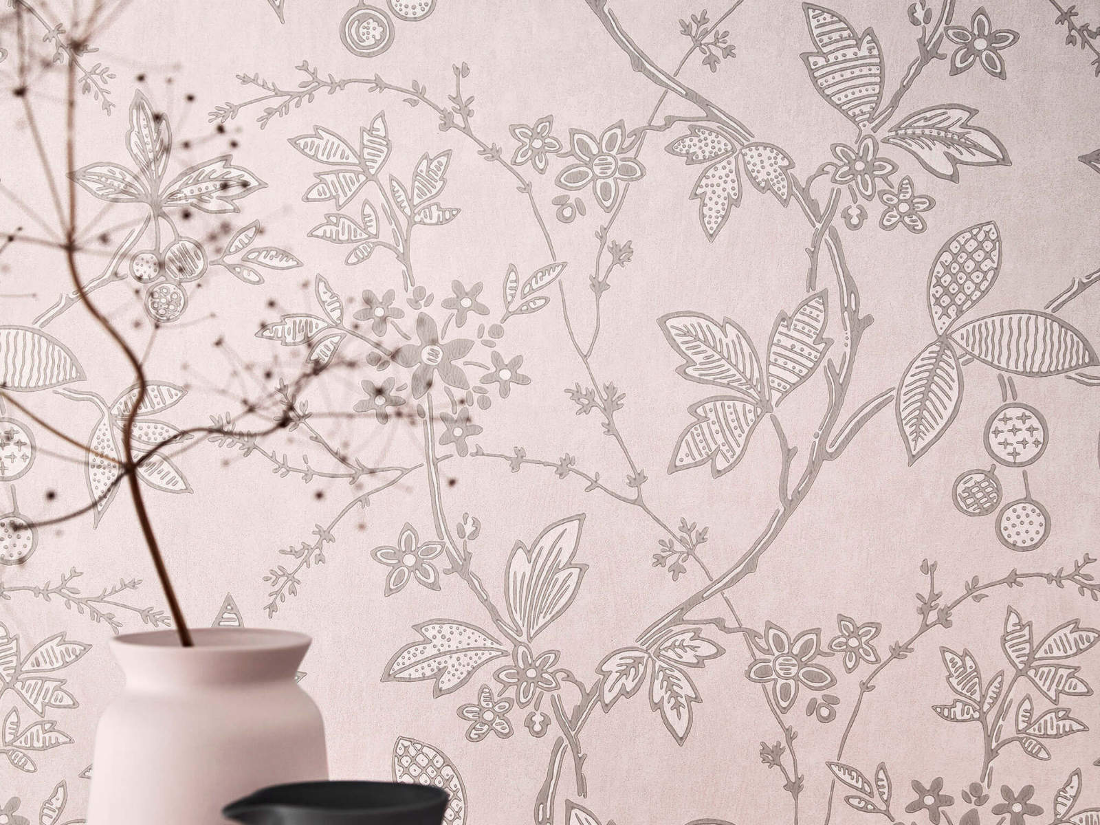 Little Greene Behang Archive Trails II Wrest Trail - Pink Plaster