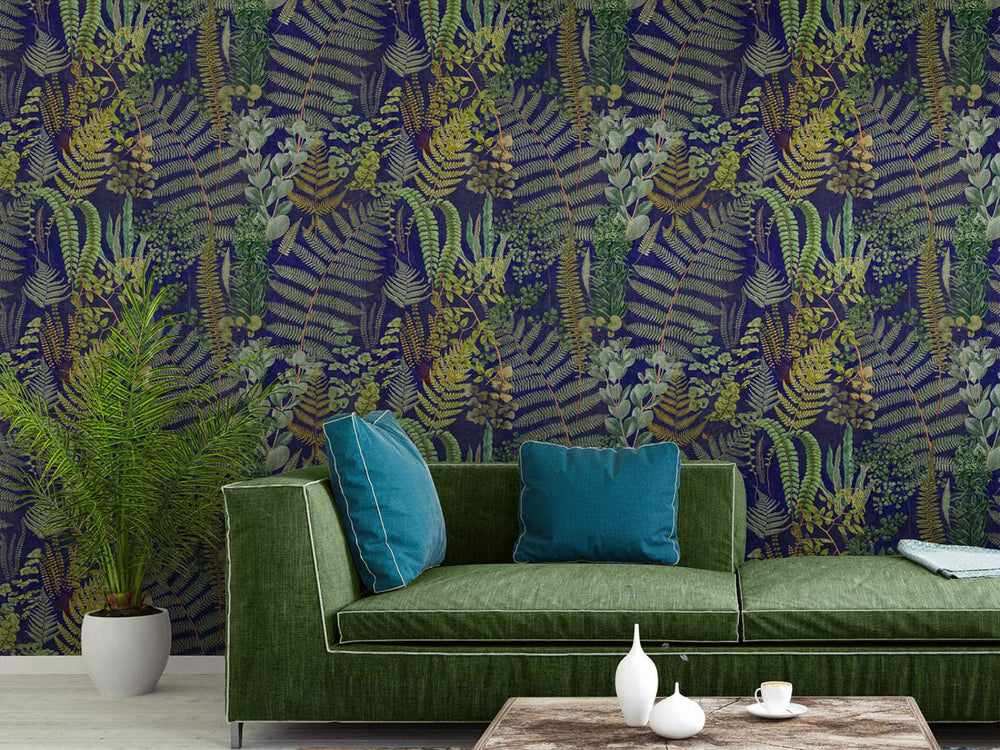Mind The Gap Florilegium Green Sanctuary Anthracite - WP20318