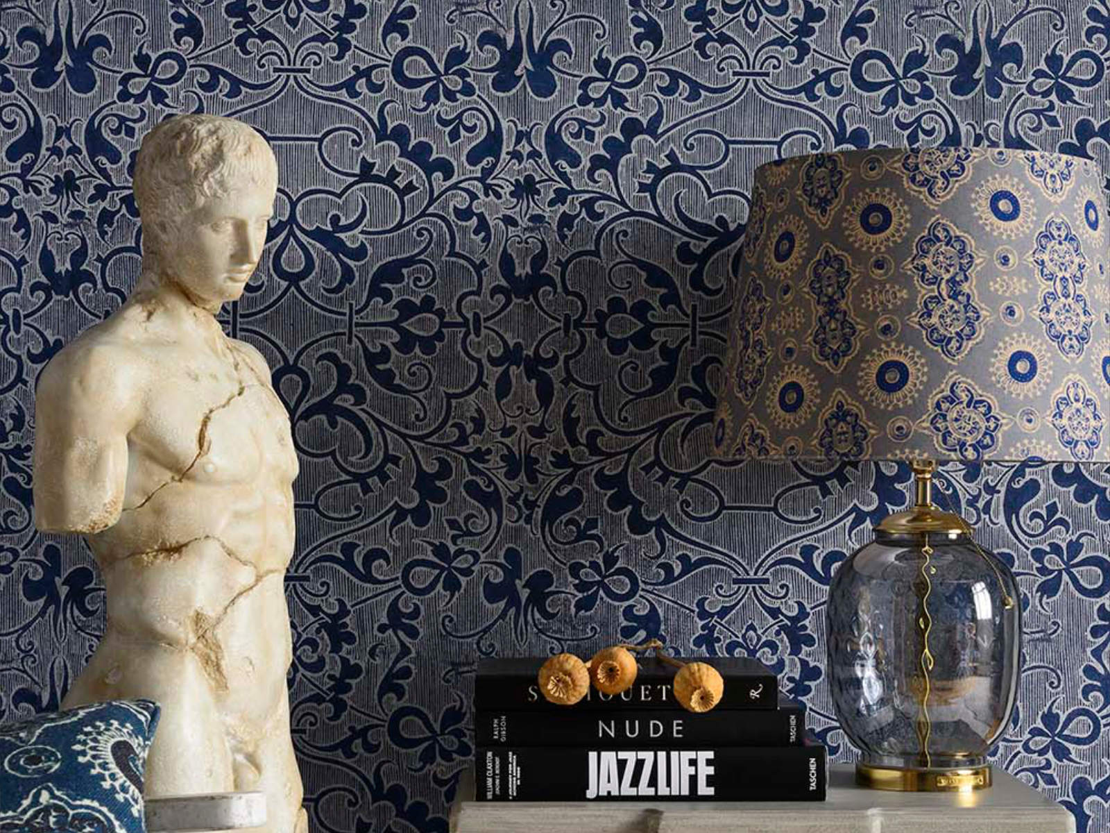 Mind The Gap Indigo Addiction Deco Trellis - WP20508