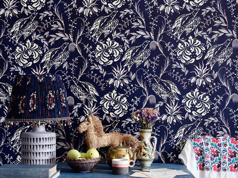 Mind The Gap Transylvanian Roots Folk Embroidery Indigo - WP30016