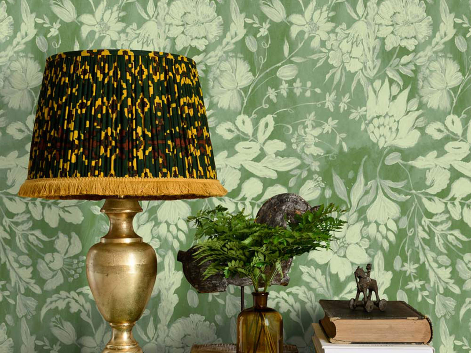 Mind The Gap Transylvanian Roots Flowery Ornament Bud Green - WP30035