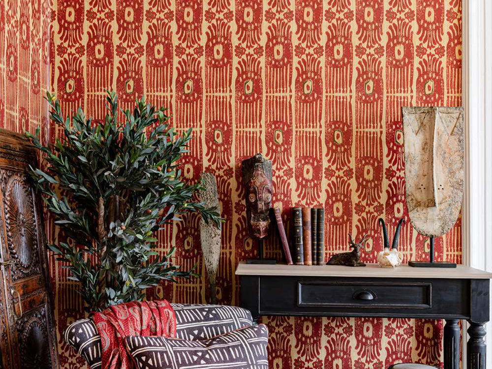 Mind The Gap The Curator's Cabinet Tribal Ikat Angora - WP30113