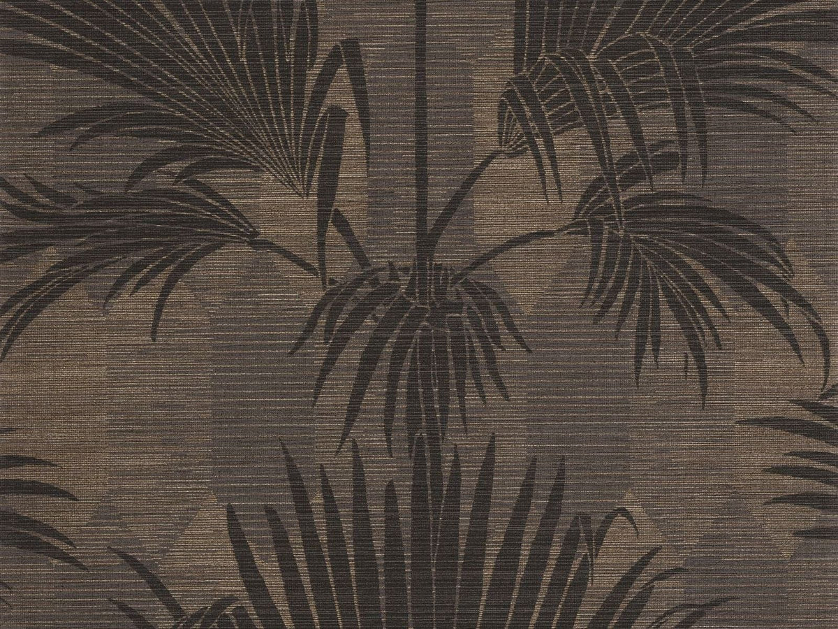 Casadeco Canopée Palmeria CANP202659999 Noir fusain behang
