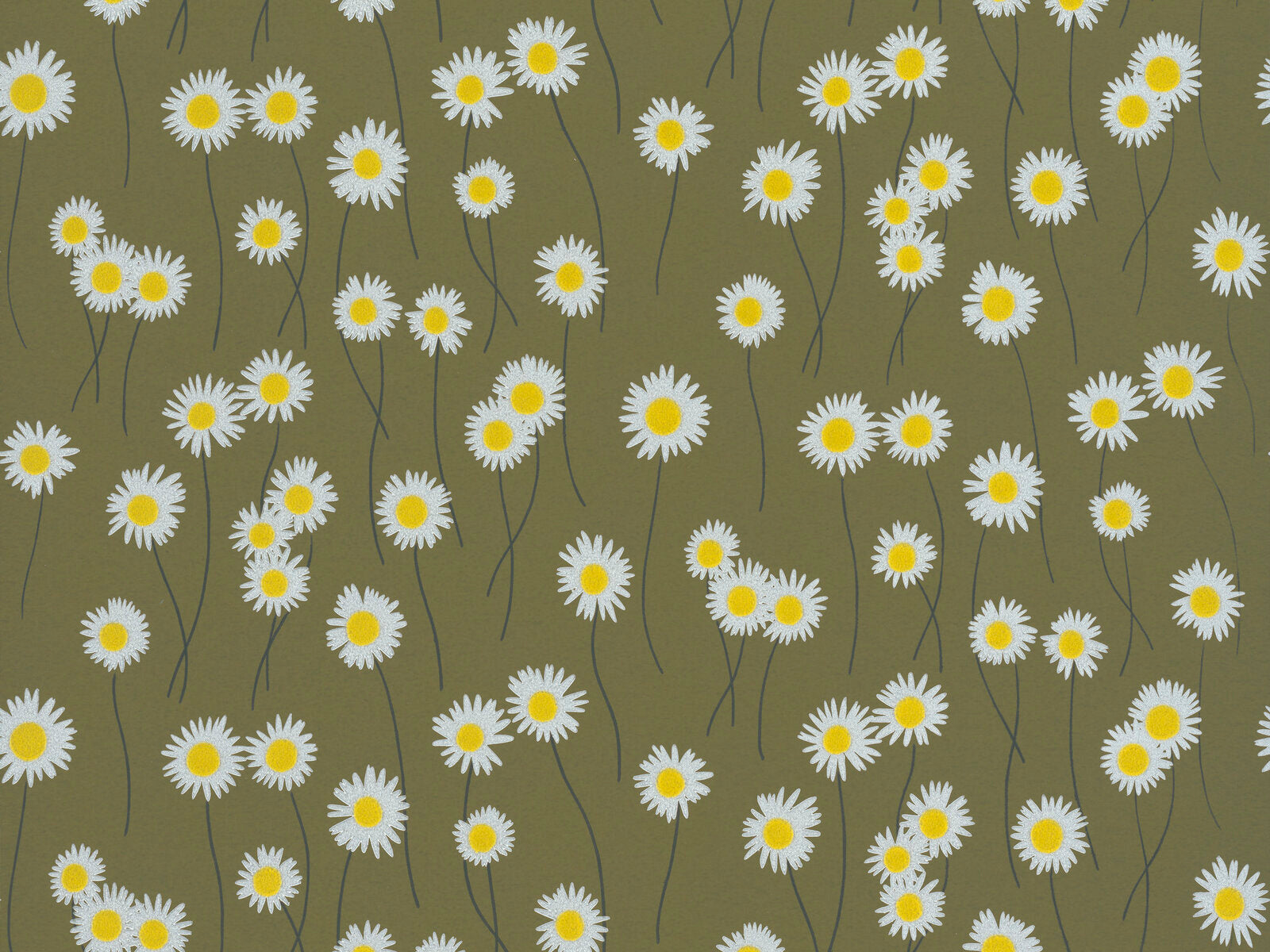 Little Greene In The Garden Moon Daisies - Olive Colour