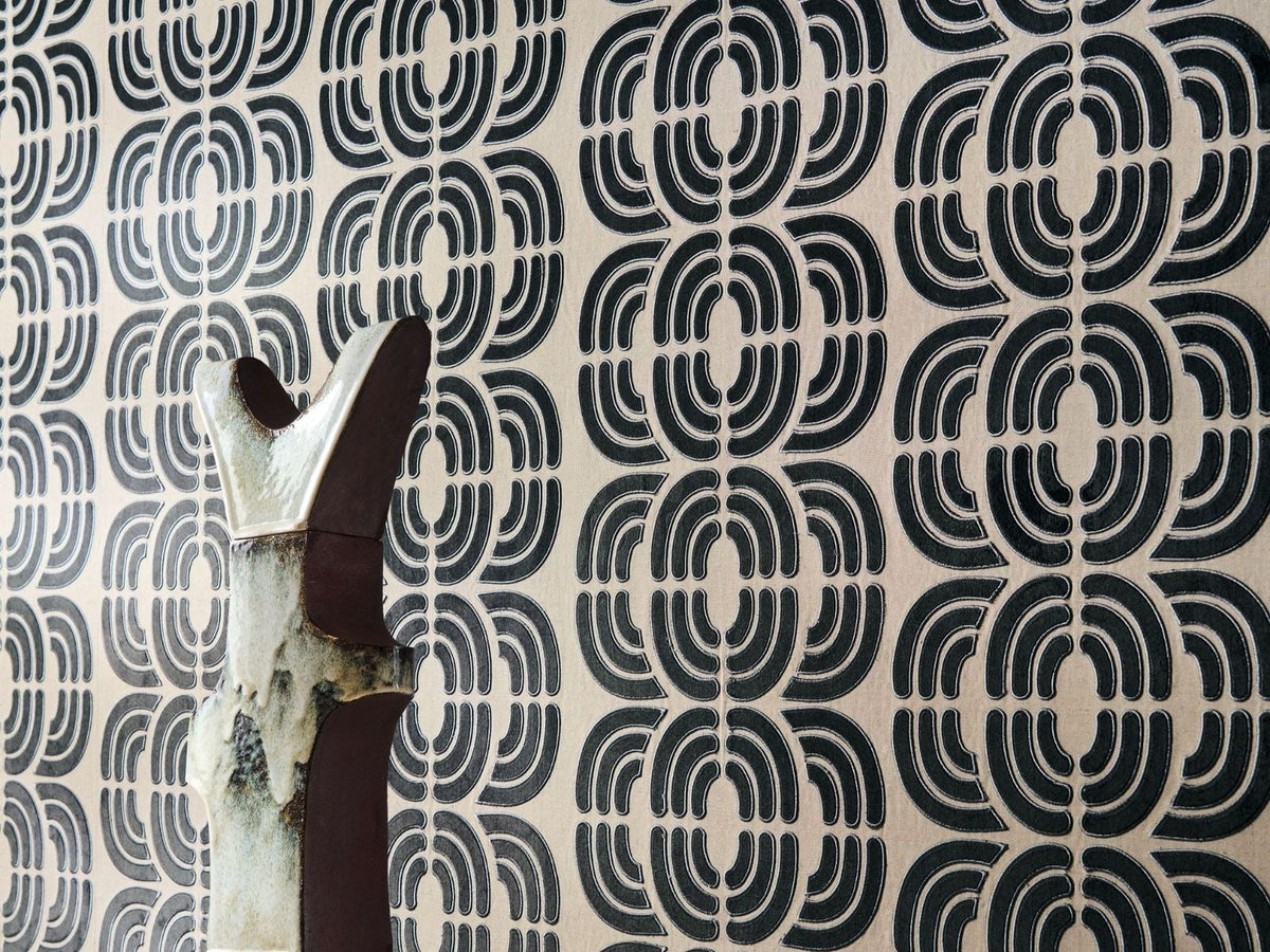 Casamance Mimbeau Arès 71860472 Anthracite craie behang