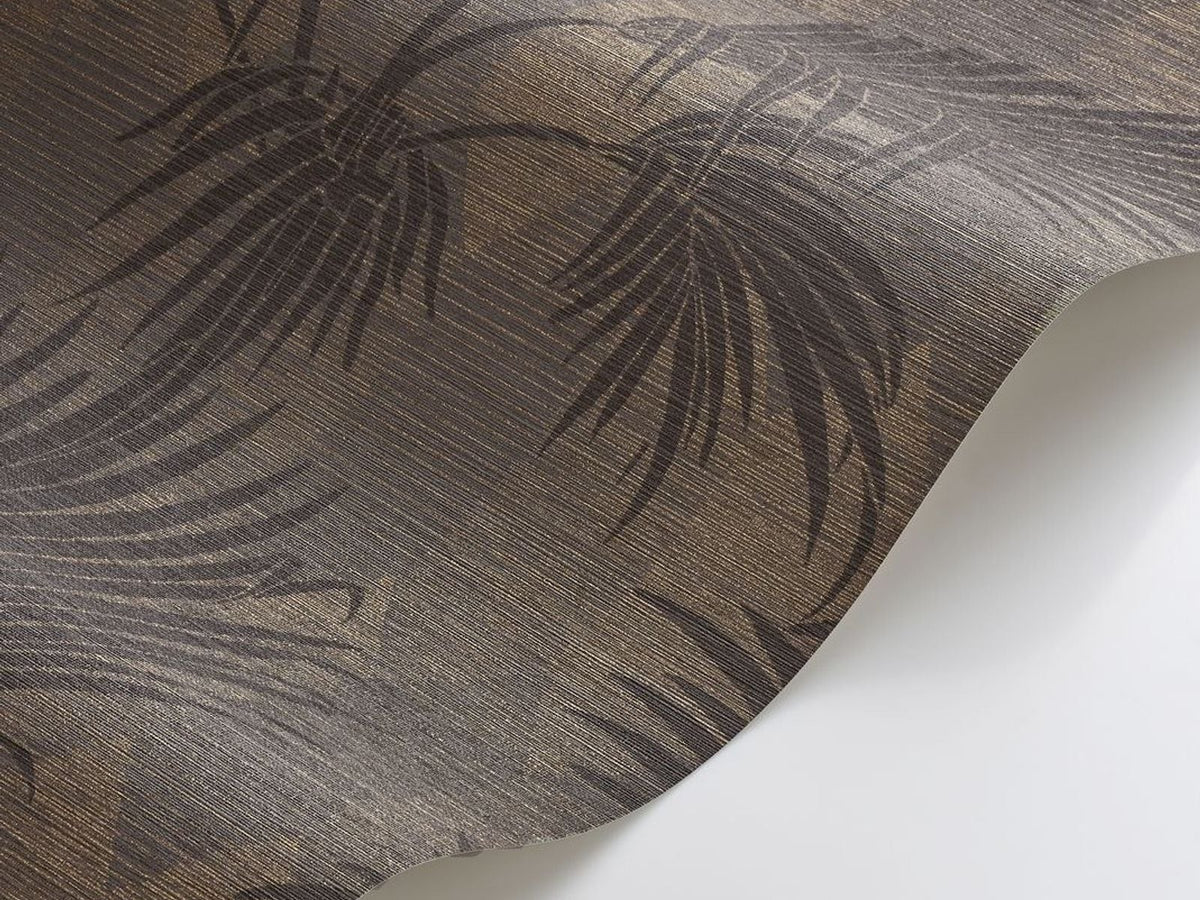 Casadeco Canopée Palmeria CANP202659999 Noir fusain behang