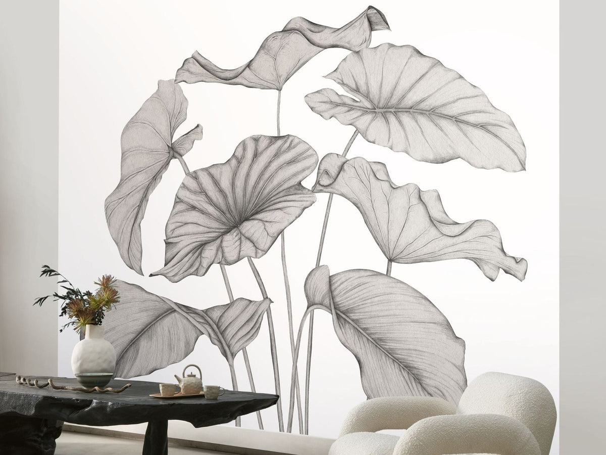 Casadeco Wonderwalls 3 Alocasia Noir Fusain WDWT202229240NW Noir Fusain behang