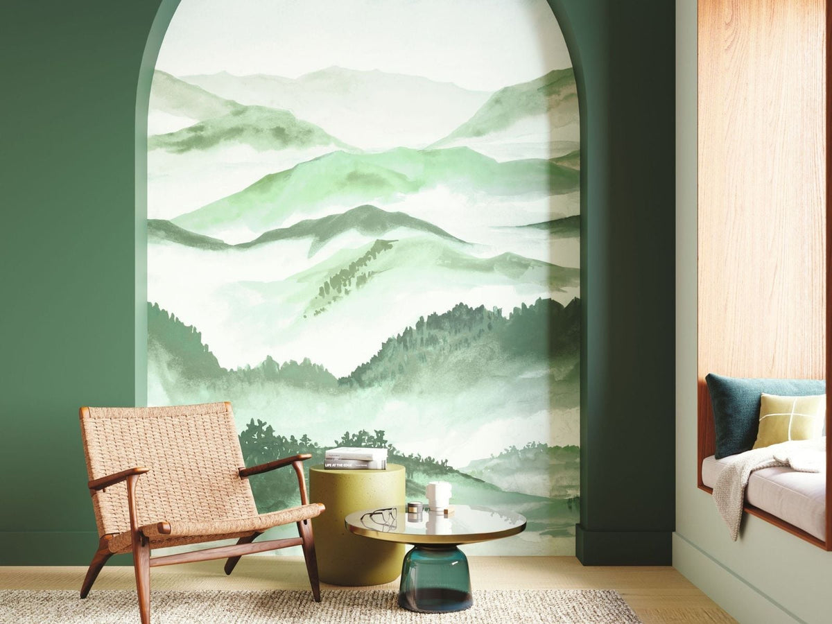 Casadeco Wonderwalls 3 Écho des Vallées Vert Canopée WDWT202177205NW Vert Canopée behang