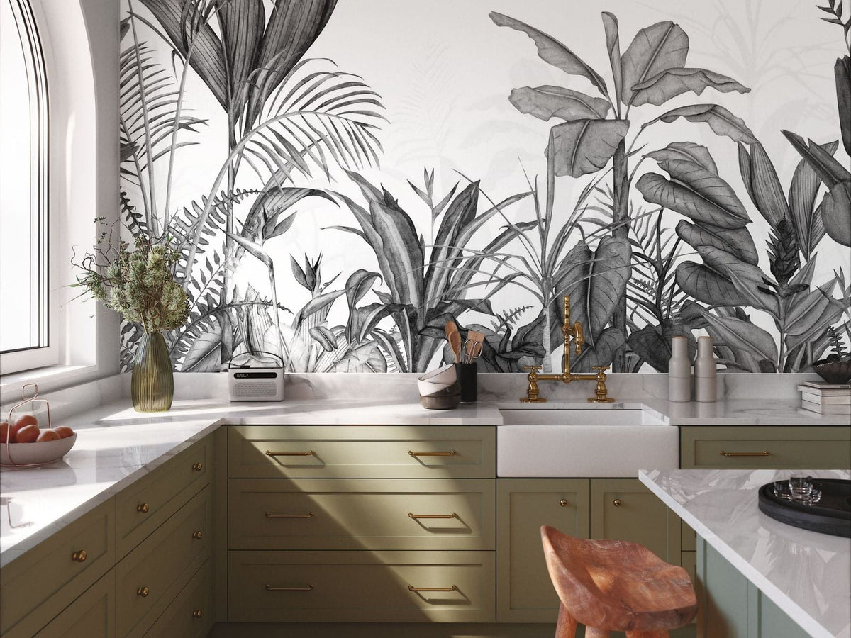 Casadeco Wonderwalls 3 Eden Tropical Noir Fusain WDWT202339407NW Noir Fusain behang
