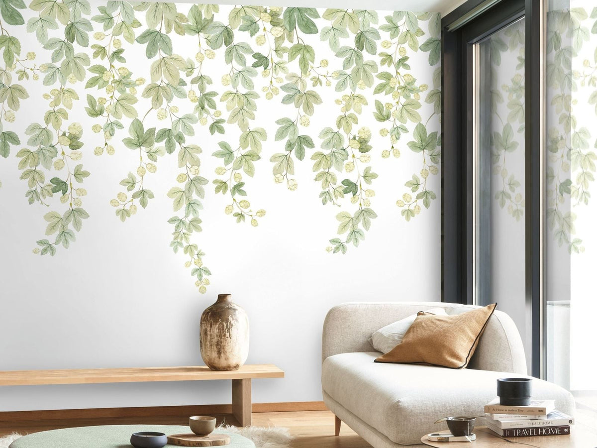Casadeco Wonderwalls 3 Fruit du Houblon Vert Feuillage WDWT202317805NW Vert Feuillage behang