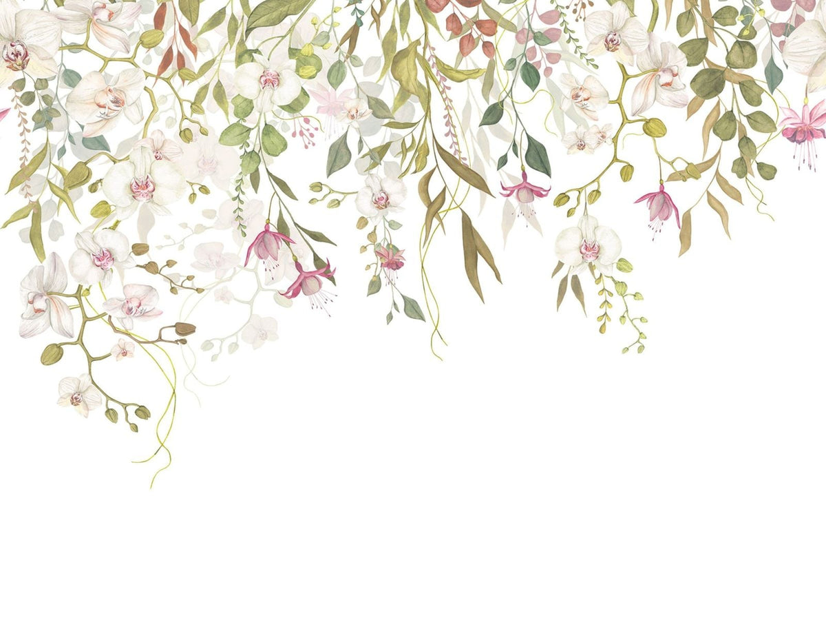 Casadeco Wonderwalls 3 Orchidées en Vol Rose Pétale WDWT202167007NW Rose Pétale behang