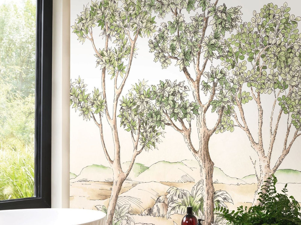 Casadeco Wonderwalls 3 Terre d'Acacias Vert Feuillage