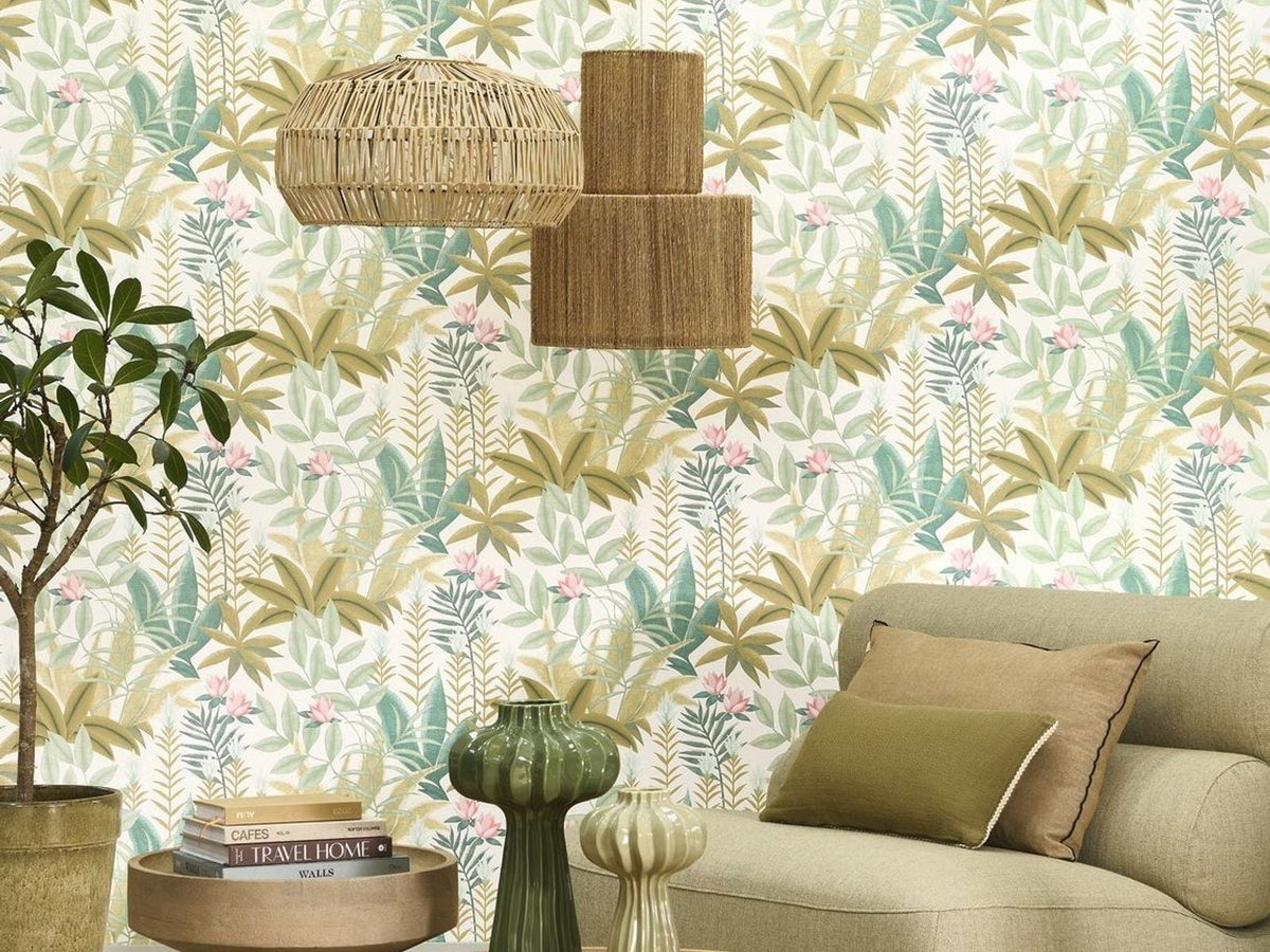 Casadeco Canopée Antipode CANP202637337 Vert céladon behang