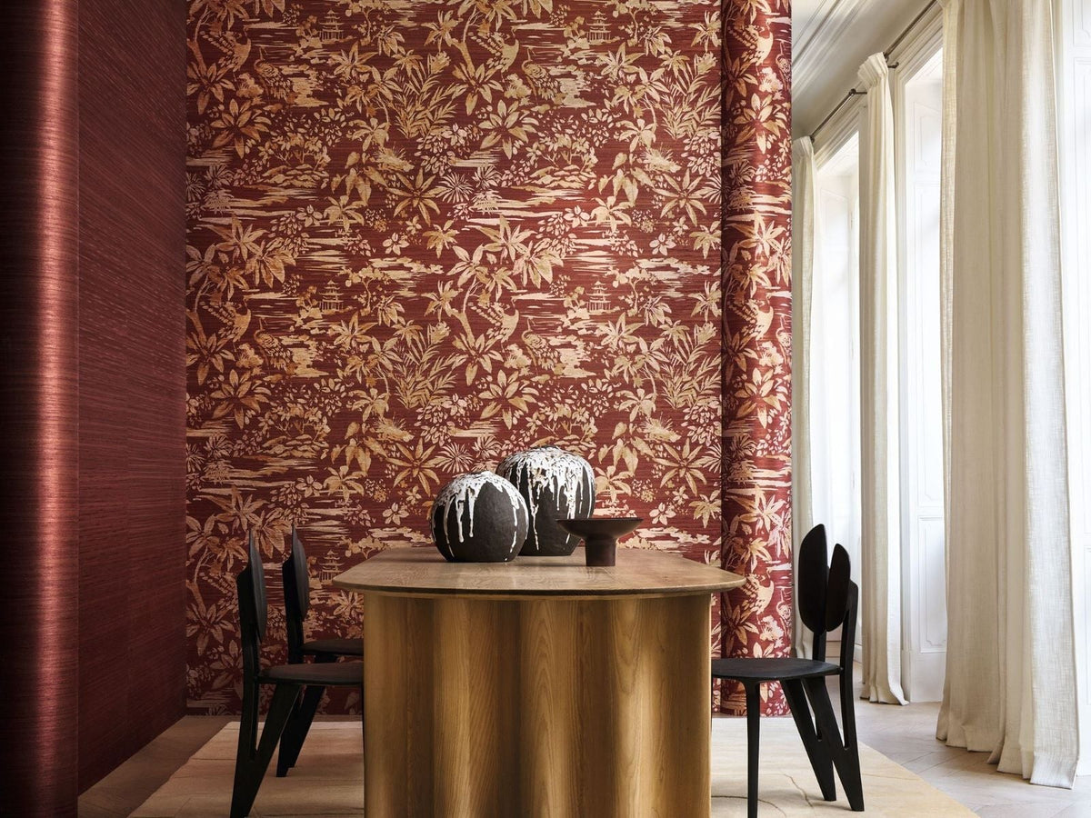 Casamance Midori 78040323 Grenat terracota behang