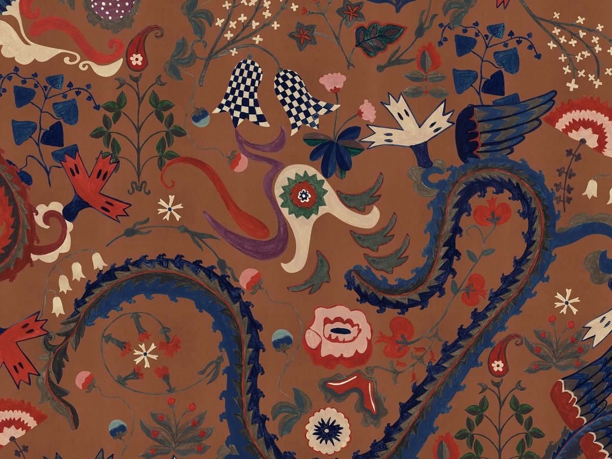 Mind The Gap Transylvanian Rhapsody Dragon Flower Golden Brown WP20942 Golden Brown behang