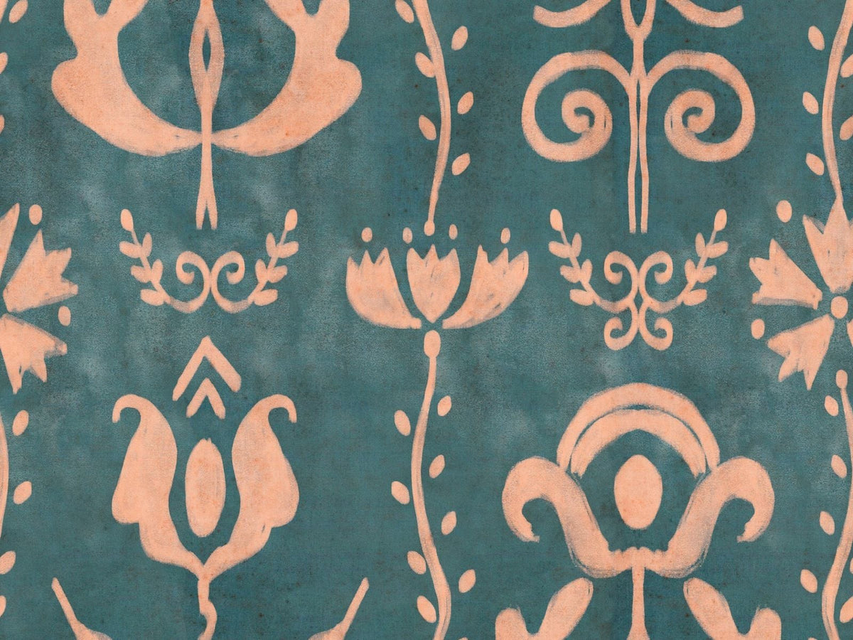 Mind The Gap Transylvanian Rhapsody Grandma's Stencil Milky Blue WP30276 Milky Blue behang