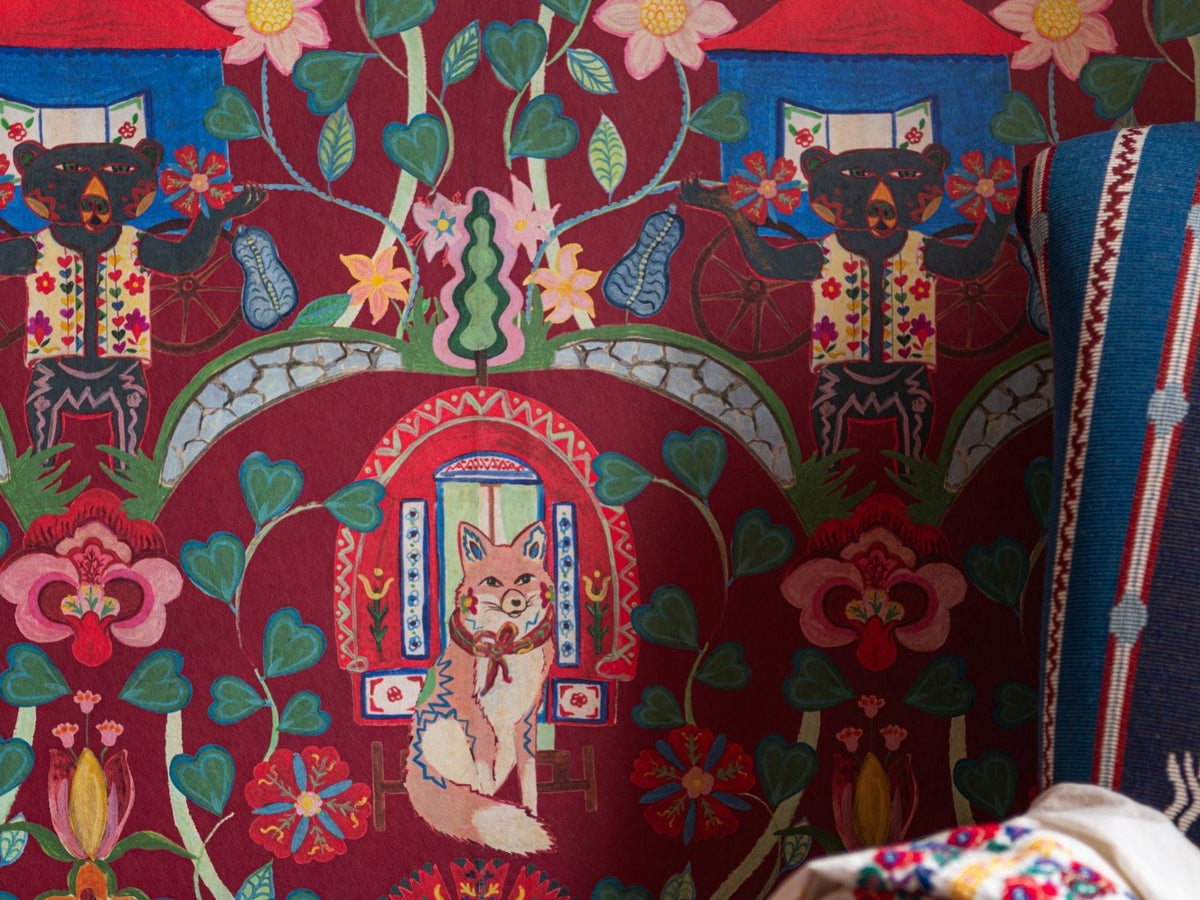 Mind The Gap Transylvanian Rhapsody Gypsy Fairytale Ruby WP20918 Ruby behang