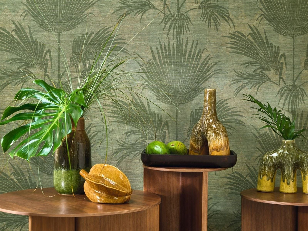 Casadeco Canopée Palmeria CANP202657777 Vert canopée behang