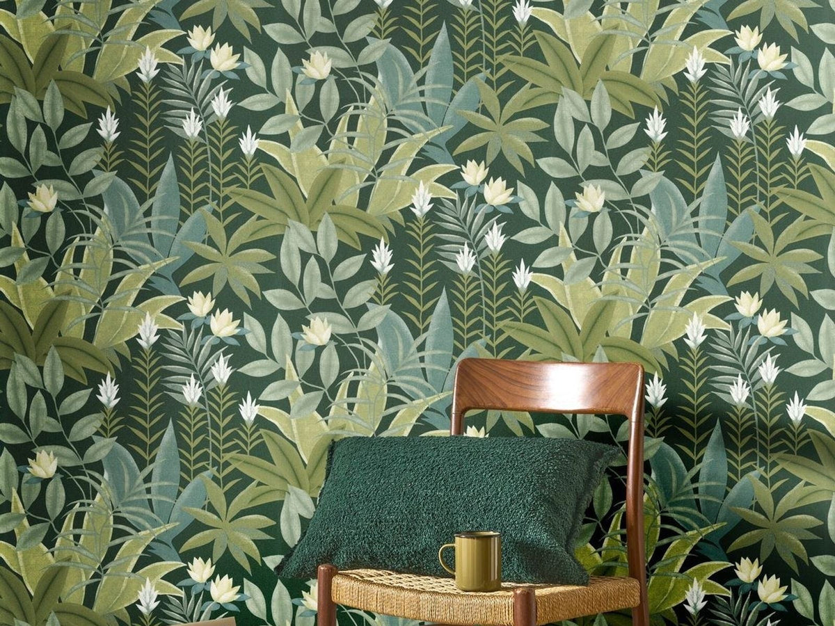 Casadeco Canopée Antipode CANP202637575 Vert canopée behang