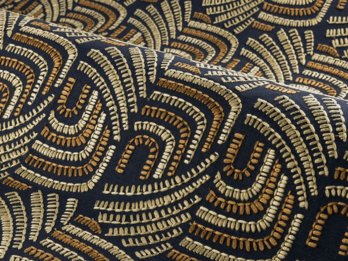 Casamance Mimbeau Piquey 77020301 Noir mordoré behang
