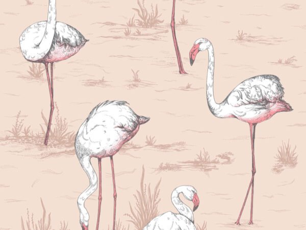 Behangstaal: Cole & Son Icons Flamingos - 112/11039