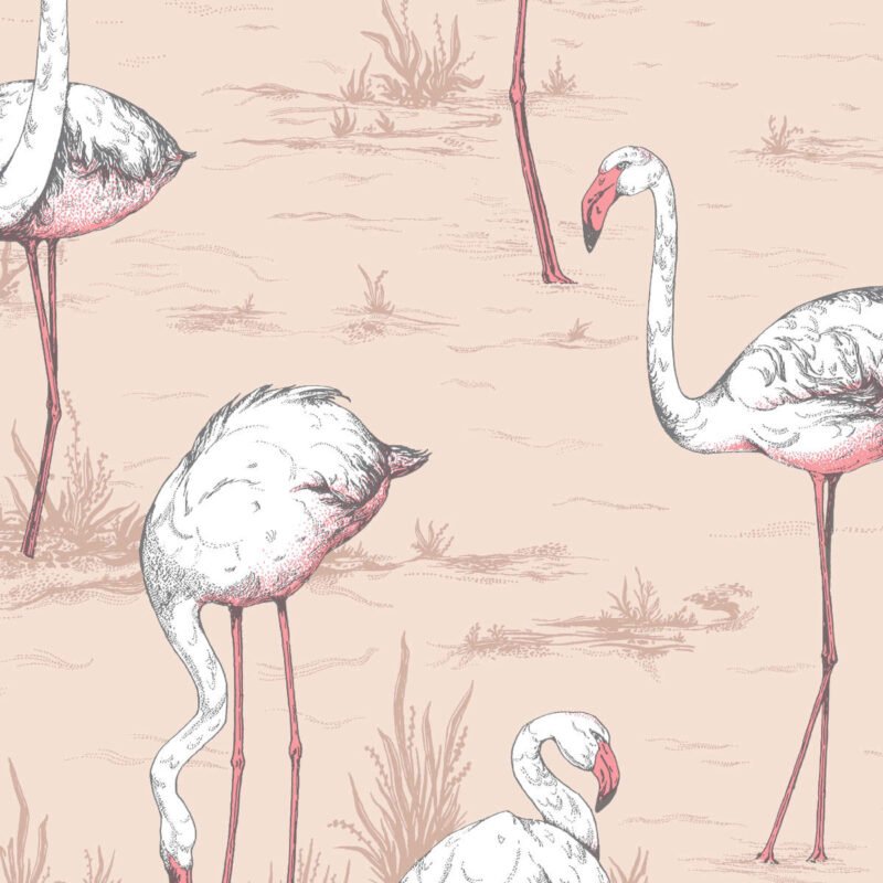 Behangstaal: Cole & Son Icons Flamingos - 112/11039
