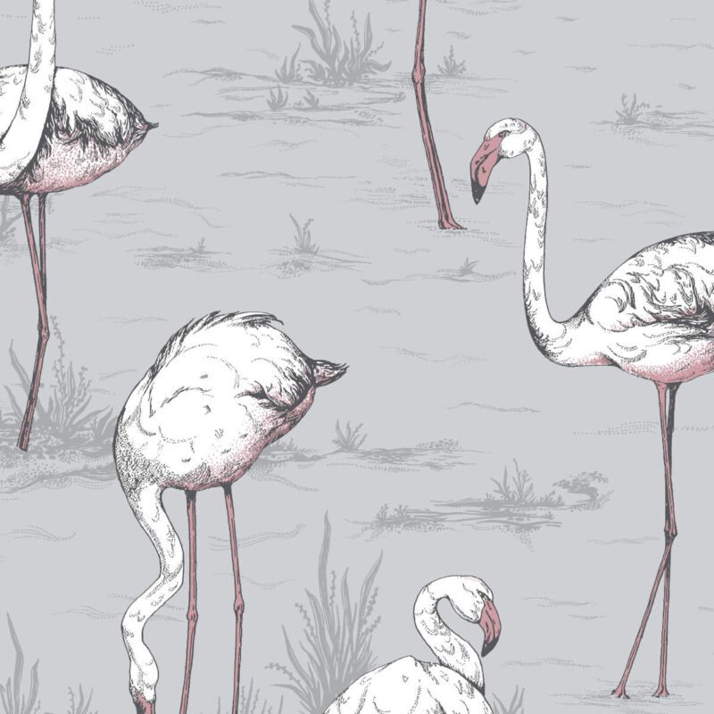 Behangstaal: Cole & Son Icons Flamingos - 112/11040