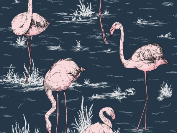 Behangstaal: Cole & Son Icons Flamingos - 112/11041