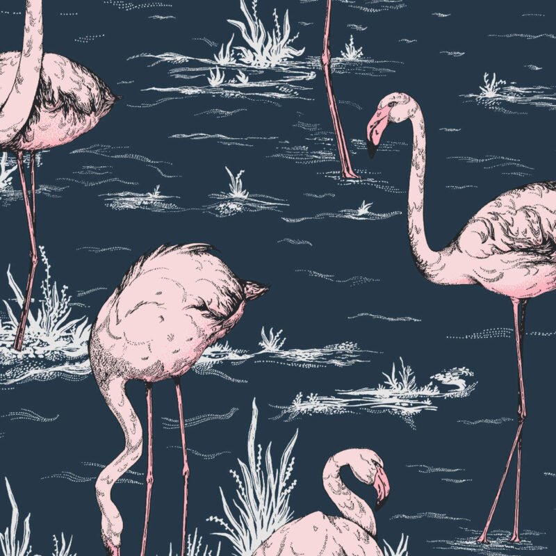 Behangstaal: Cole & Son Icons Flamingos - 112/11041
