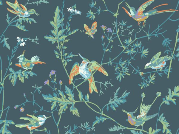 Behangstaal: Cole & Son Icons Hummingbirds - 112/4014