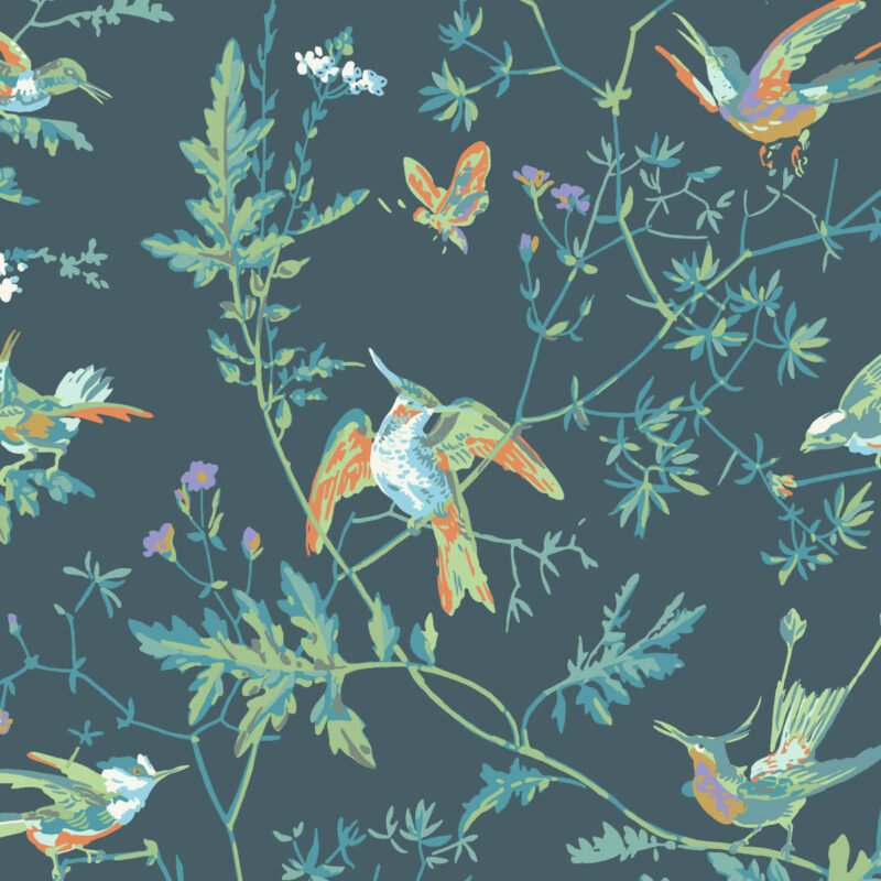 Behangstaal: Cole & Son Icons Hummingbirds - 112/4014